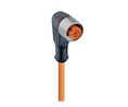 Cordset, M12 Socket - Bare End, 4 Conductors, 5m, IP65 / IP67 / IP68, Orange